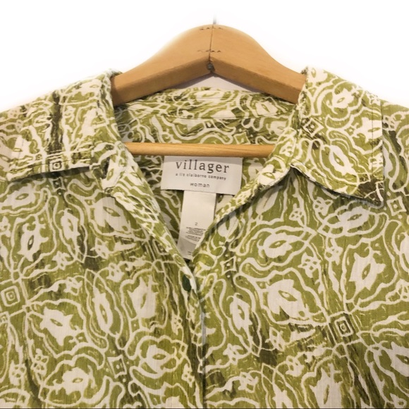 Villager Liz Claiborne Button Down Print Safari - Picture 5 of 8